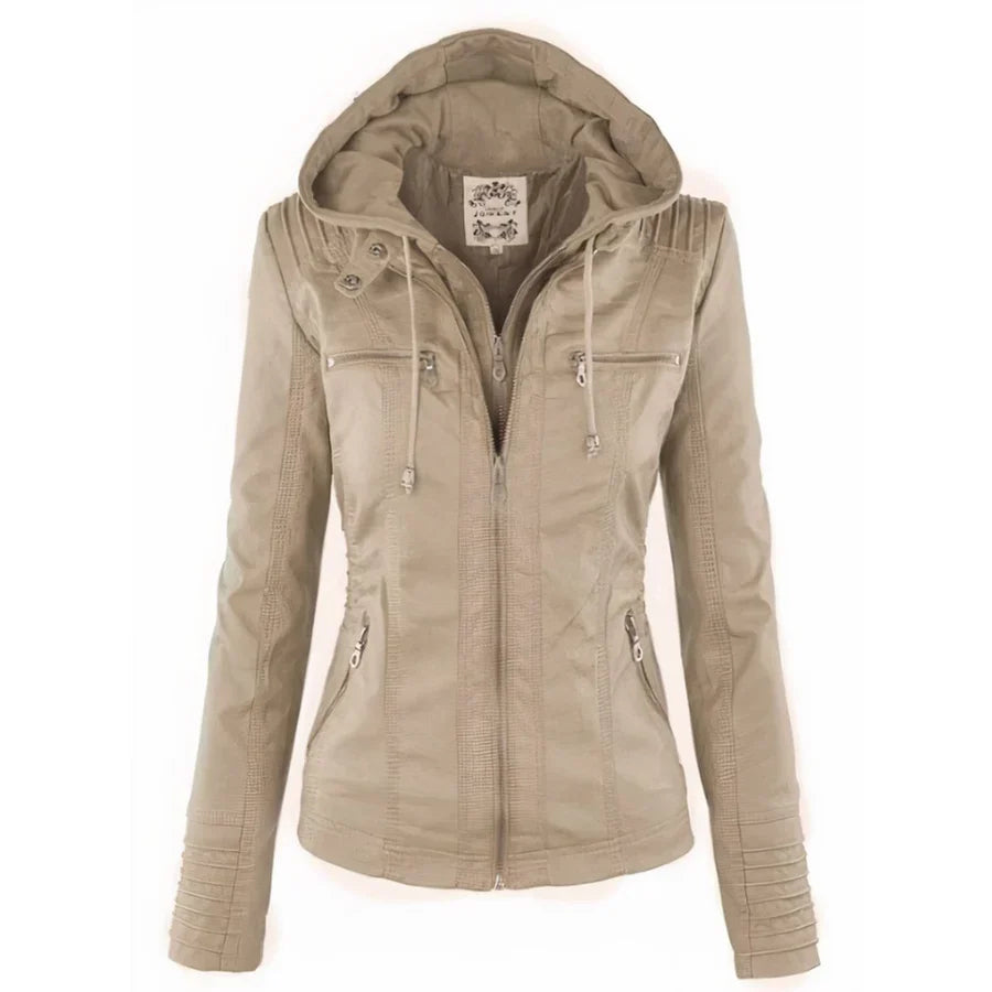 Flavia™ | Chaqueta efecto cuero de corte moderno