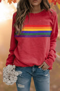 Thea™ | Sudadera oversize con estampado de rayas arcoíris