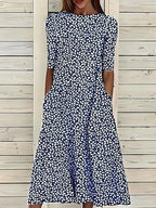 Marina - Vestido midi fluido con estampado floral - vista 7